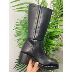 BOTA ALTA PIEL TACÓN 5CM