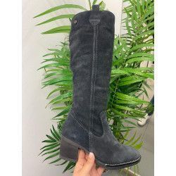 BOTA ALTA SERRAJE NEGRO