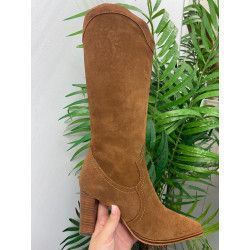 BOTA ALTA COWBOY SERRAJE CUERO