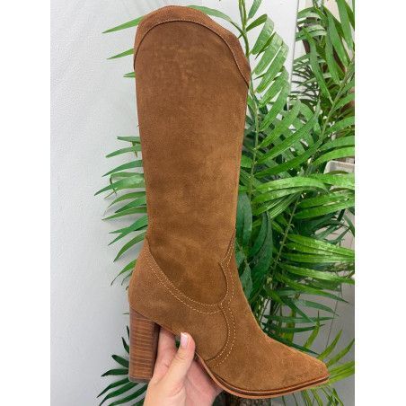 BOTA ALTA COWBOY SERRAJE CUERO