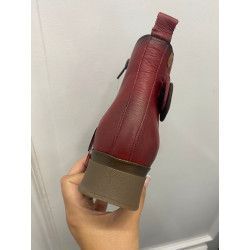 VALERIAS - BOTÍN PIEL BURDEOS CON CUÑA