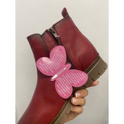 VALERIAS - BOTÍN PIEL BURDEOS CON CUÑA