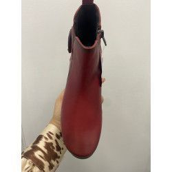 VALERIAS - BOTÍN PIEL BURDEOS CON CUÑA