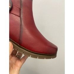 VALERIAS - BOTÍN PIEL BURDEOS CON CUÑA