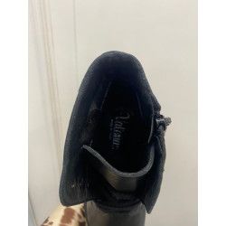 VALERIAS - BOTA PIEL MILITAR NEGRA