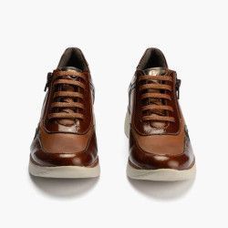 Zapato Deportivo Charol con Cremallera para mujer color CUERO