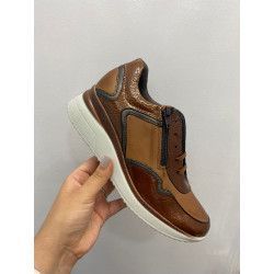 Cópia de Zapato Deportivo Charol con Cremallera para mujer color piedra