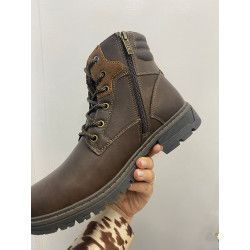 BOTÍN MARRÓN CON CREMALLERA